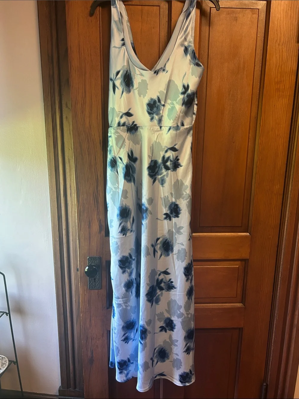 Abercrombie & Fitch Blue and Navy Floral Cowl Maxi Dress